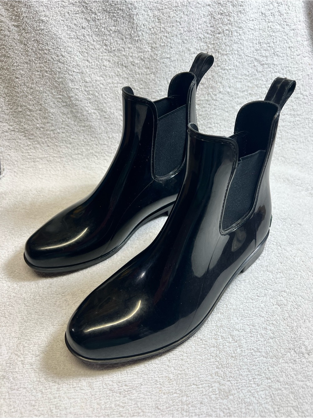 Ralph Lauren Black Rain Boots Chelsea Style Women’s Size 8